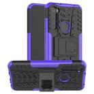 For Xiaomi Redmi Note 8T Tire Texture Shockproof TPU+PC Protective Case with Holder(Purple) - 1