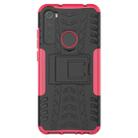 For Xiaomi Redmi Note 8T Tire Texture Shockproof TPU+PC Protective Case with Holder(Rose Red) - 2