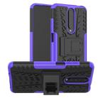 For Xiaomi Redmi K30 Tire Texture Shockproof TPU+PC Protective Case with Holder(Purple) - 1