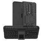 For Xiaomi Redmi K30 Tire Texture Shockproof TPU+PC Protective Case with Holder(Black) - 1