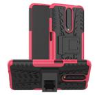 For Xiaomi Redmi K30 Tire Texture Shockproof TPU+PC Protective Case with Holder(Rose Red) - 1