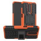 For Xiaomi Redmi K30 Tire Texture Shockproof TPU+PC Protective Case with Holder(Orange) - 1