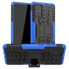 For Galaxy A71 Tire Texture Shockproof TPU+PC Protective Case with Holder(Blue) - 1
