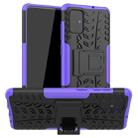 For Galaxy A71 Tire Texture Shockproof TPU+PC Protective Case with Holder(Purple) - 1