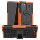 For Galaxy S10e Tire Texture Shockproof TPU+PC Protective Case with Holder(Orange) - 1