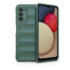 For Samsung Galaxy A03S North US Version 165.8mm Magic Shield TPU + Flannel Phone Case(Dark Green) - 1