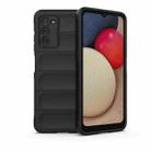 For Samsung Galaxy A03S North US Version 165.8mm Magic Shield TPU + Flannel Phone Case(Black) - 1