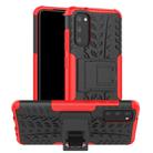 For Galaxy S20 Tire Texture Shockproof TPU+PC Protective Case with Holder(Red) - 1