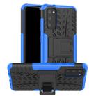 For Galaxy S20 Tire Texture Shockproof TPU+PC Protective Case with Holder(Blue) - 1