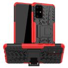 For Galaxy S20+ Tire Texture Shockproof TPU+PC Protective Case with Holder(Red) - 1