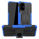 For Galaxy S20+ Tire Texture Shockproof TPU+PC Protective Case with Holder(Blue) - 1