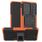 For Galaxy S20 Ultra Tire Texture Shockproof TPU+PC Protective Case with Holder(Orange) - 1