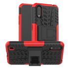 For Galaxy A01 Tire Texture Shockproof TPU+PC Protective Case with Holder(Red) - 1