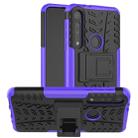 For Motorola One Macro Tire Texture Shockproof TPU+PC Protective Case with Holder(Purple) - 1