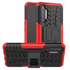 For OPPO Realme XT Tire Texture Shockproof TPU+PC Protective Case with Holder(Red) - 1