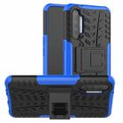 For OPPO Realme XT Tire Texture Shockproof TPU+PC Protective Case with Holder(Blue) - 1