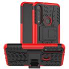 For Motorola G8 Play Tire Texture Shockproof TPU+PC Protective Case with Holder(Red) - 1