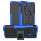 For Motorola E6 Play Tire Texture Shockproof TPU+PC Protective Case with Holder(Blue) - 1