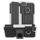 For Motorola E6 Play Tire Texture Shockproof TPU+PC Protective Case with Holder(White) - 1