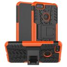 For Motorola E6 Play Tire Texture Shockproof TPU+PC Protective Case with Holder(Orange) - 1