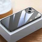 For iPhone 14 Metal Frame HD Transparent Phone Case (Black) - 1