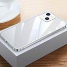 For iPhone 14 Plus Metal Frame HD Transparent Phone Case (Silver) - 1