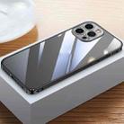 For iPhone 14 Pro Metal Frame HD Transparent Phone Case(Black) - 1