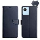 For OPPO Realme C30 Genuine Leather Fingerprint-proof Flip Phone Case(Blue) - 1