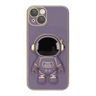 For iPhone 13 Pro Max Plating Astronaut Holder Phone Case (Lavender Purple) - 1