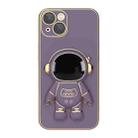 For iPhone 12 Pro Max Plating Astronaut Holder Phone Case (Lavender Purple) - 1