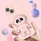 For iPhone 12 Pro Emoji Astronaut Holder Phone Case with Lens Film(Black) - 3