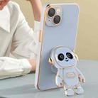 For iPhone 12 Pro Emoji Astronaut Holder Phone Case with Lens Film(Black) - 5
