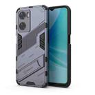 For OPPO A57 4G Global Punk Armor 2 in 1 PC + TPU Shockproof Phone Case with Invisible Holder(Grey) - 1