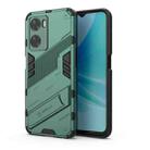 For OPPO A57 4G Global Punk Armor 2 in 1 PC + TPU Shockproof Phone Case with Invisible Holder(Green) - 1