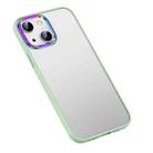 For iPhone 14 Plus Colorful Metal Lens Ring Matte PC + TPU Phone Case (Green) - 1
