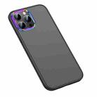 For iPhone 14 Pro Max Colorful Metal Lens Ring Matte PC + TPU Phone Case (Black) - 1