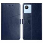 For OPPO Realme C30 HT01 Y-shaped Pattern Flip Leather Phone Case(Blue) - 1