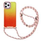 Lanyard Gradient Phone Case For iPhone 13 Pro Max(Yellow Orange) - 1