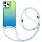 Lanyard Gradient Phone Case For iPhone 13 Pro Max(Blue Yellow) - 1