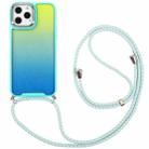 Lanyard Gradient Phone Case For iPhone 13(Blue Yellow) - 1