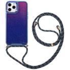 Lanyard Gradient Phone Case For iPhone 13(Blue Purple) - 1