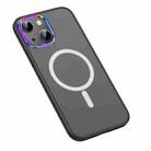 For iPhone 14 MagSafe Colorful Metal Lens Ring Matte PC + TPU Phone Case (Black) - 1