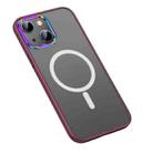 For iPhone 14 MagSafe Colorful Metal Lens Ring Matte PC + TPU Phone Case (Red) - 1