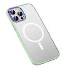 For iPhone 14 Pro MagSafe Colorful Metal Lens Ring Matte PC + TPU Phone Case(Green) - 1