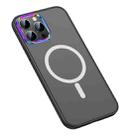 For iPhone 14 Pro Max MagSafe Colorful Metal Lens Ring Matte PC + TPU Phone Case (Black) - 1