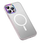 For iPhone 14 Pro Max MagSafe Colorful Metal Lens Ring Matte PC + TPU Phone Case (Pink) - 1