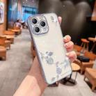 For iPhone 11 Pro Rose Pattern Electroplating Silicone Phone Case (Sierra Blue) - 1