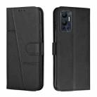 For Infinix Hot 12 Stitching Calf Texture Buckle Leather Phone Case(Black) - 1