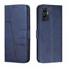 For Infinix Hot 12 Stitching Calf Texture Buckle Leather Phone Case(Blue) - 1