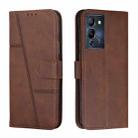 For Infinix Note 12 G96 Stitching Calf Texture Buckle Leather Phone Case(Brown) - 1